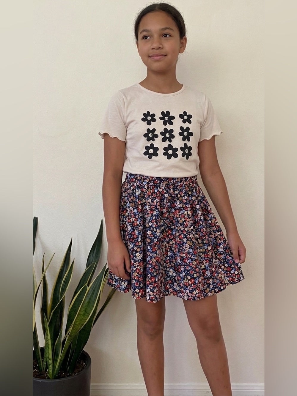 🌸 Cat & Jack Tee and SHEIN Floral Skirt #69